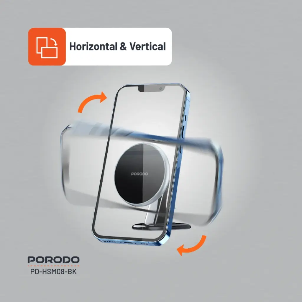 PORODO MAGSAFE MAGNETIC ALUMINUM MOUNT BLACK PD-HSM08-BK thumbnail 5