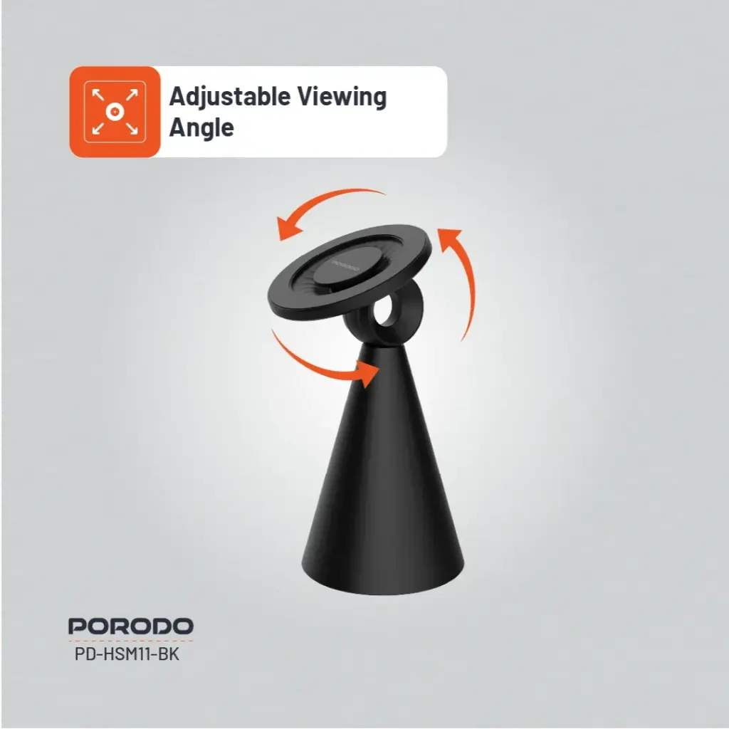 PORODO MAGSAFE MAGNETIC DESK MOUNT BLACK PD-HSM11-BK thumbnail 10