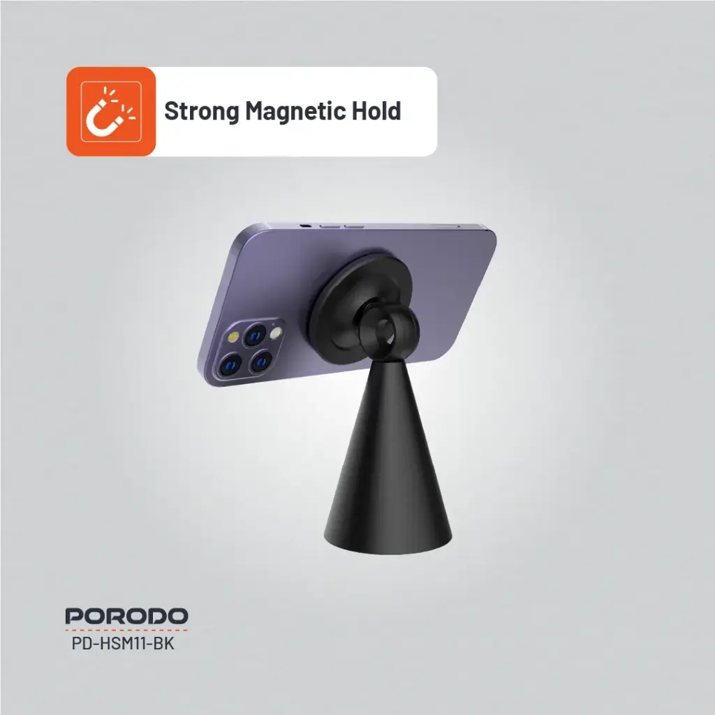 PORODO MAGSAFE MAGNETIC DESK MOUNT BLACK PD-HSM11-BK thumbnail 9
