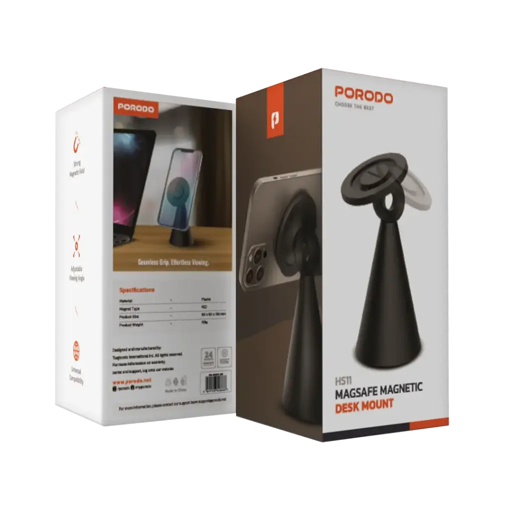 PORODO MAGSAFE MAGNETIC DESK MOUNT BLACK PD-HSM11-BK thumbnail 7