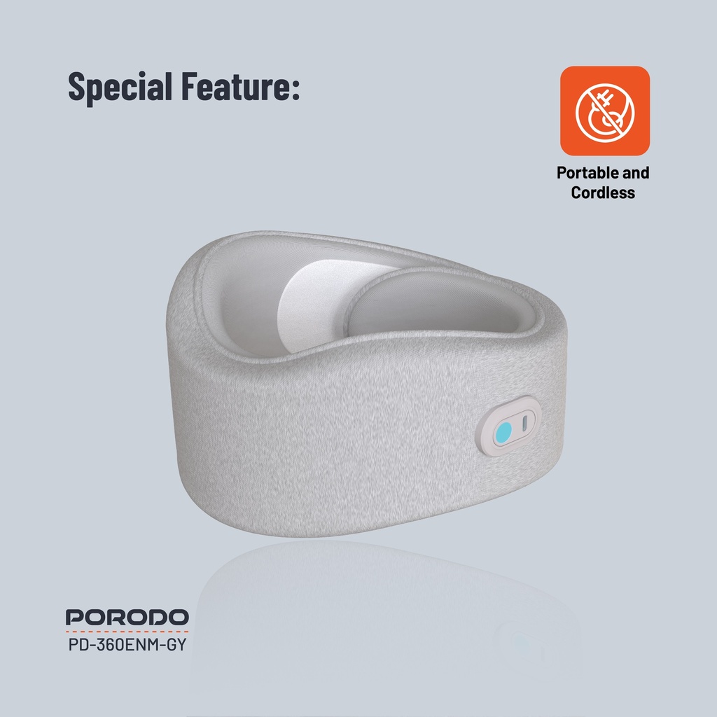 PORODO NECK PILLOW MASSAGER WITH HOT COMPRESS GRAY PD-360ENM-GY thumbnail 9
