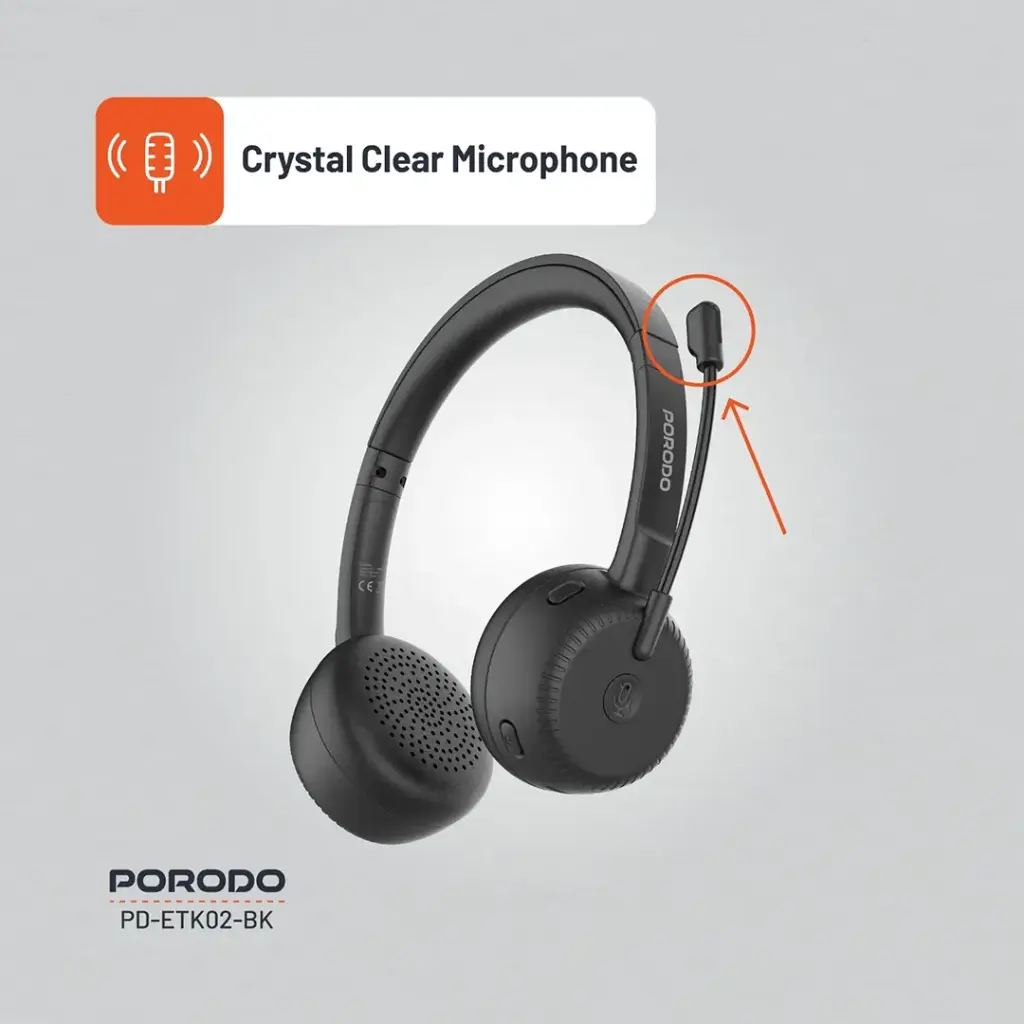 PORODO OFFICE WIRELESS HEADSET BLACK PD-ETK02-BK thumbnail 9