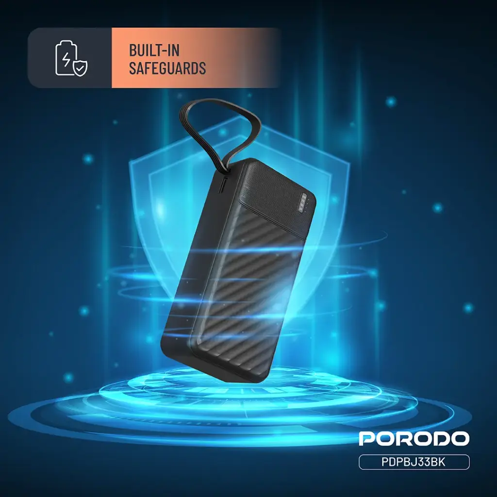 PORODO PIANO 10000MAH POWER BANK WITH INTEGRATED CABLES BLACK PDPBJ33BK thumbnail 17