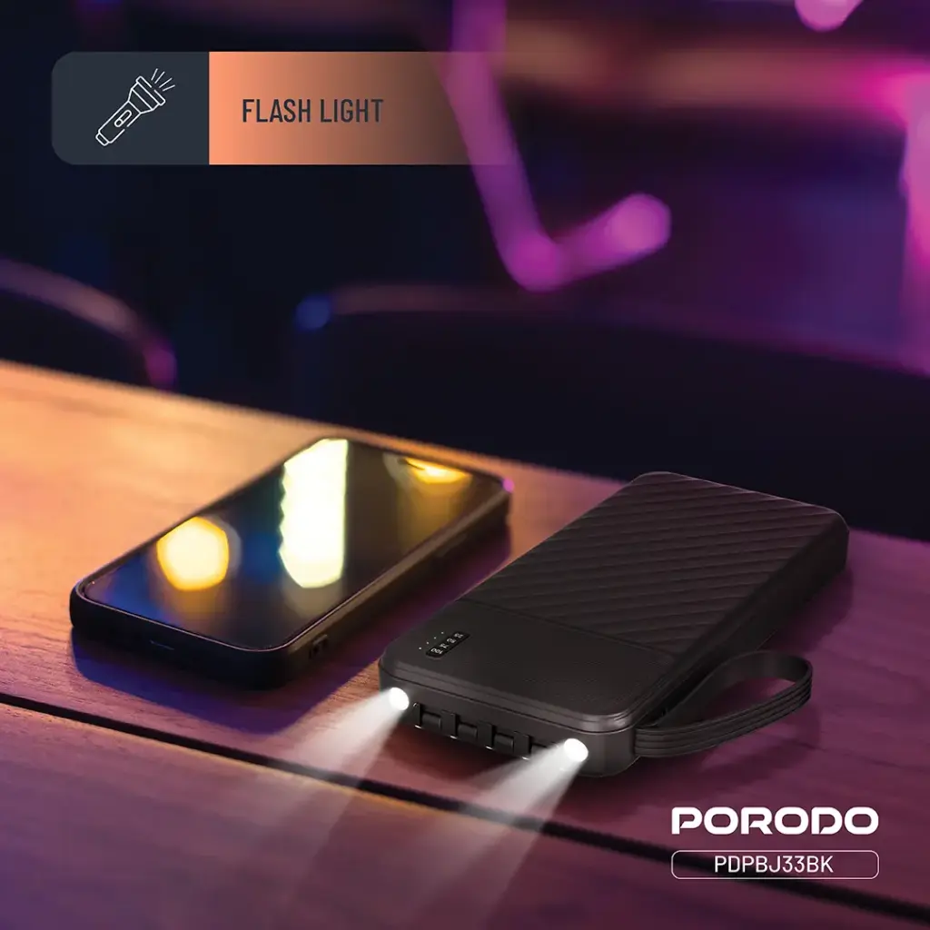 PORODO PIANO 10000MAH POWER BANK WITH INTEGRATED CABLES BLACK PDPBJ33BK thumbnail 18