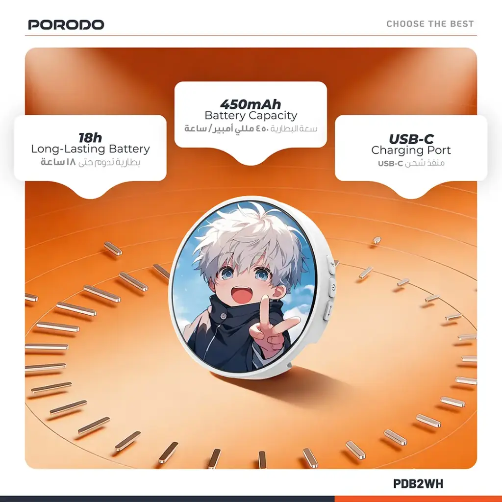 PORODO ROBO TAG 1.85 MADGE MAGIC PRO ROUND HD SCREEN WHITE PDB2WH thumbnail 12