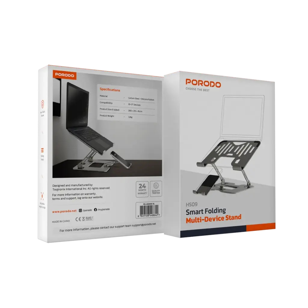 PORODO SMART FOLDING MULTI DEVICE STAND SILVER PD-HSM09-SL thumbnail 9