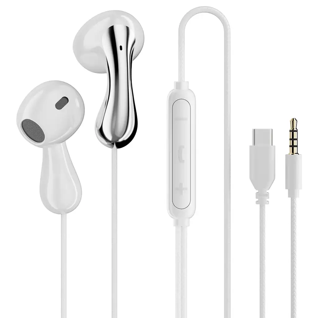 PORODO SOUNDTEC STEREO BASS TYPE C WIRED EARPHONES WHITE PD3BWEC1WH thumbnail 4