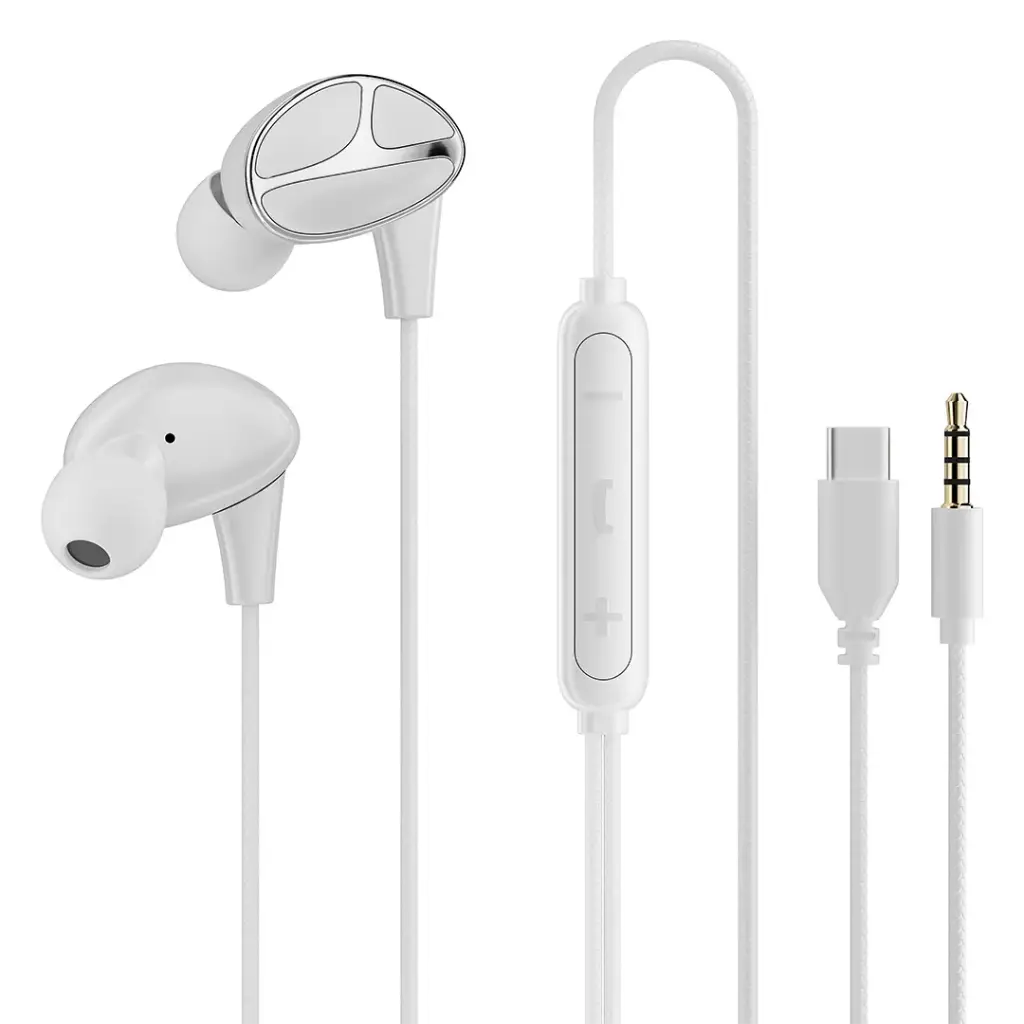 PORODO SOUNDTEC STEREO BASS TYPE C WIRED EARPHONES WHITE PD3BWEC12WH thumbnail 4