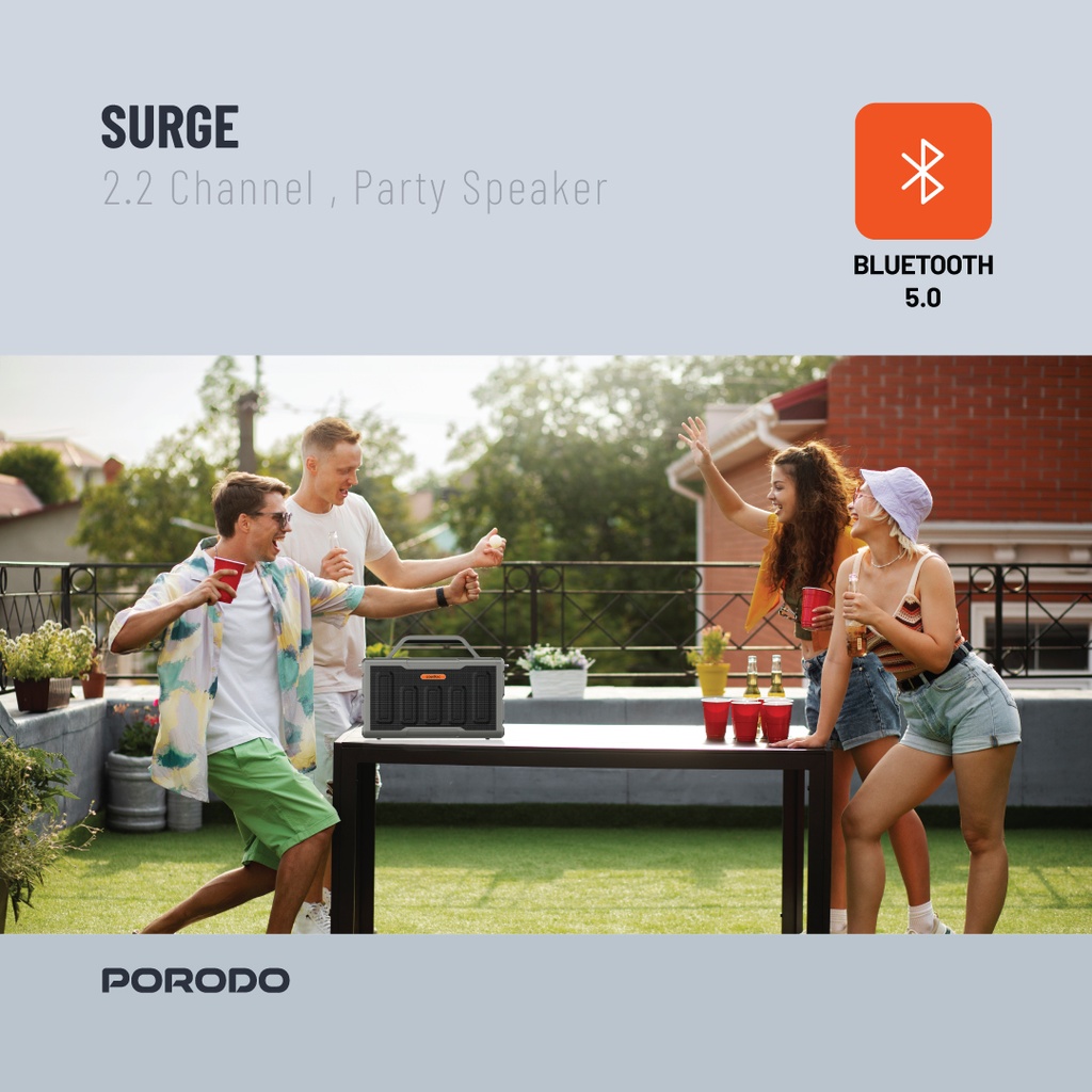 PORODO SOUNDTEC SURGE 2.2 CHANNEL PARTY BLACK SPEAKER PD-STPS100-BK thumbnail 9