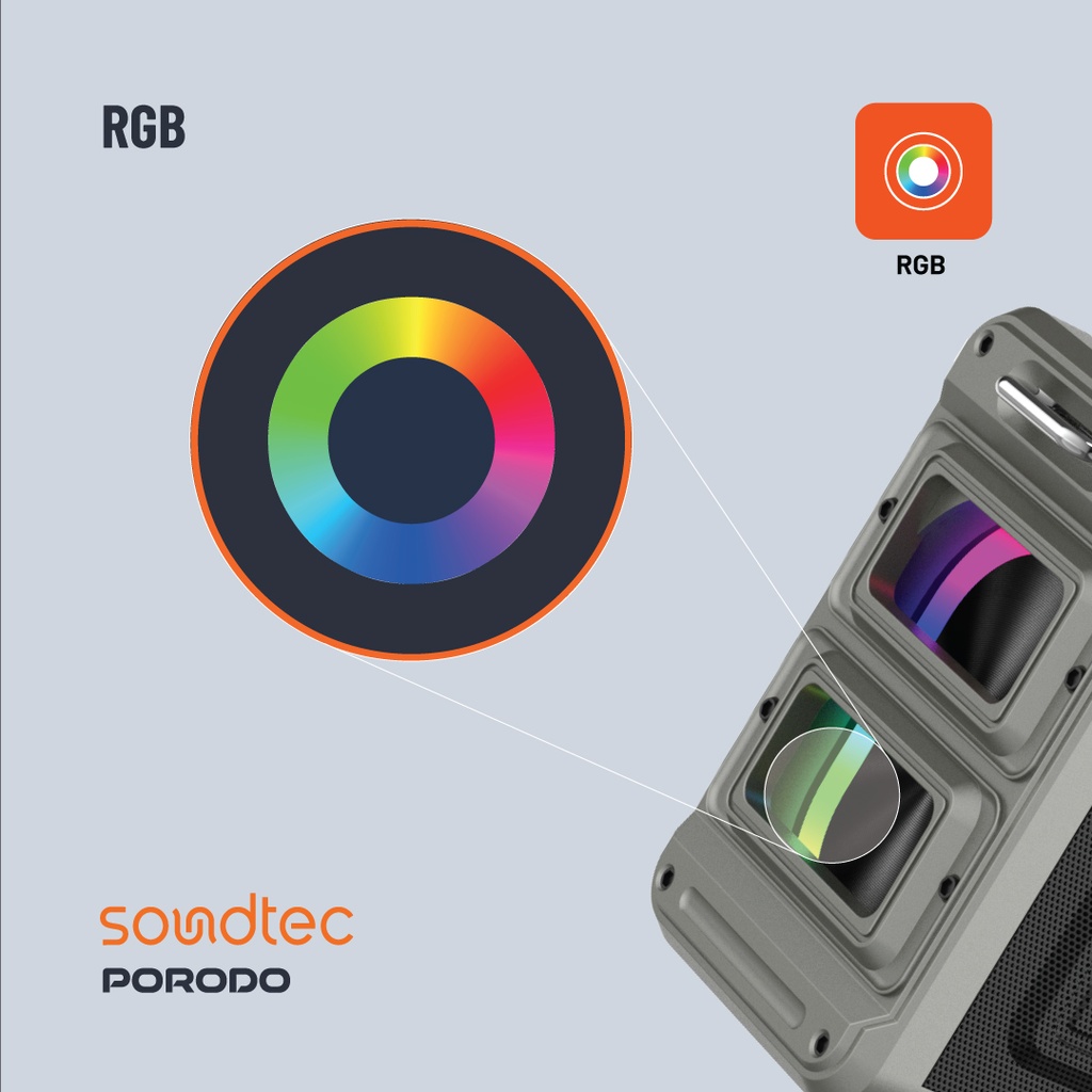 PORODO SOUNDTEC SURGE 2.2 CHANNEL PARTY BLACK SPEAKER PD-STPS100-BK thumbnail 14