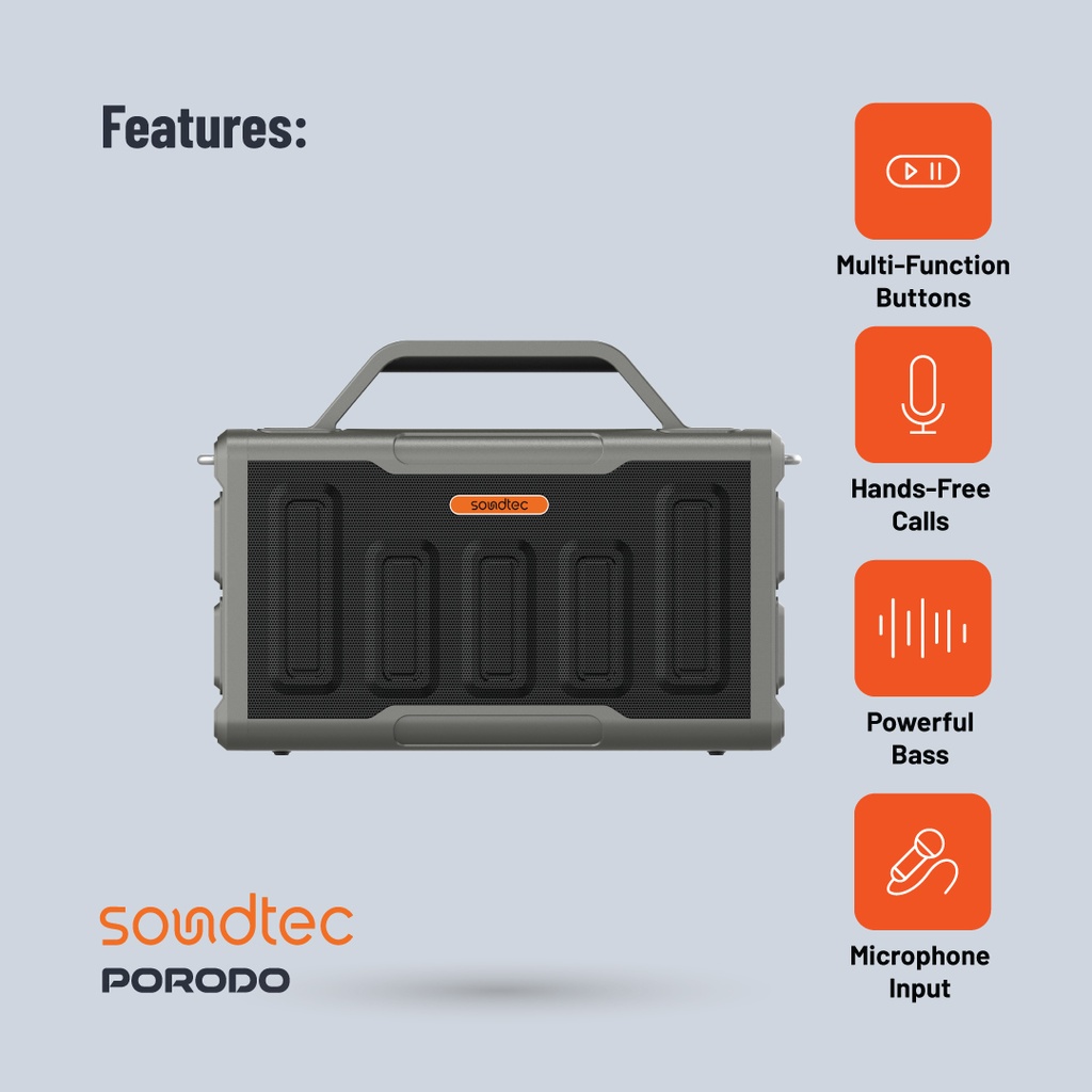 PORODO SOUNDTEC SURGE 2.2 CHANNEL PARTY BLACK SPEAKER PD-STPS100-BK thumbnail 12
