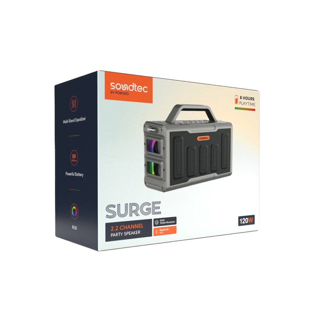 PORODO SOUNDTEC SURGE 2.2 CHANNEL PARTY BLACK SPEAKER PD-STPS100-BK thumbnail 8