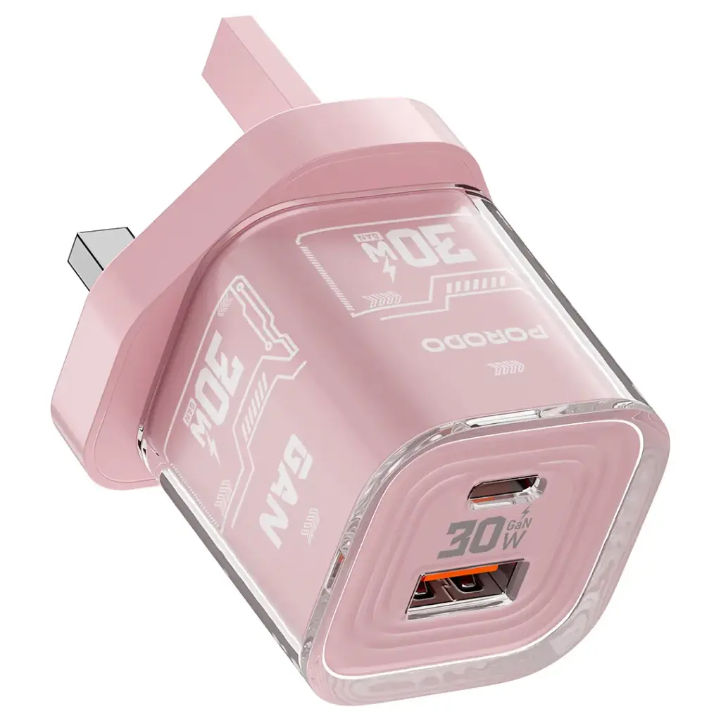 PORODO TEZCLARTE QUICK WALL CHARGER DUAL PORT FAST CHARGING PINK PDFWCH101PK thumbnail 4