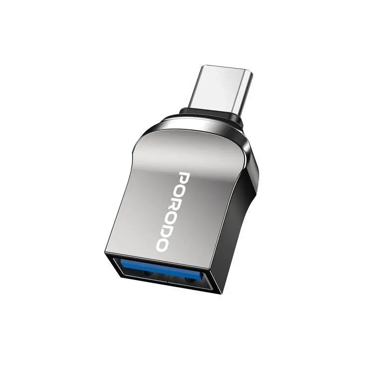 PORODO USB 3.0 USB C CONVERTER OTG ADAPTER ZINC ALLOY PS-CBL0023-BK