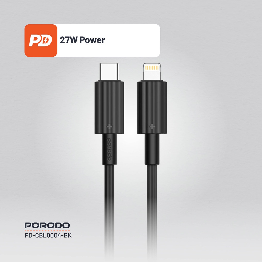 PORODO USB C TO LIGHTNING DURABLE CHARGING CABLE 1.2M BLACK PD-CBL0004-BK thumbnail 7
