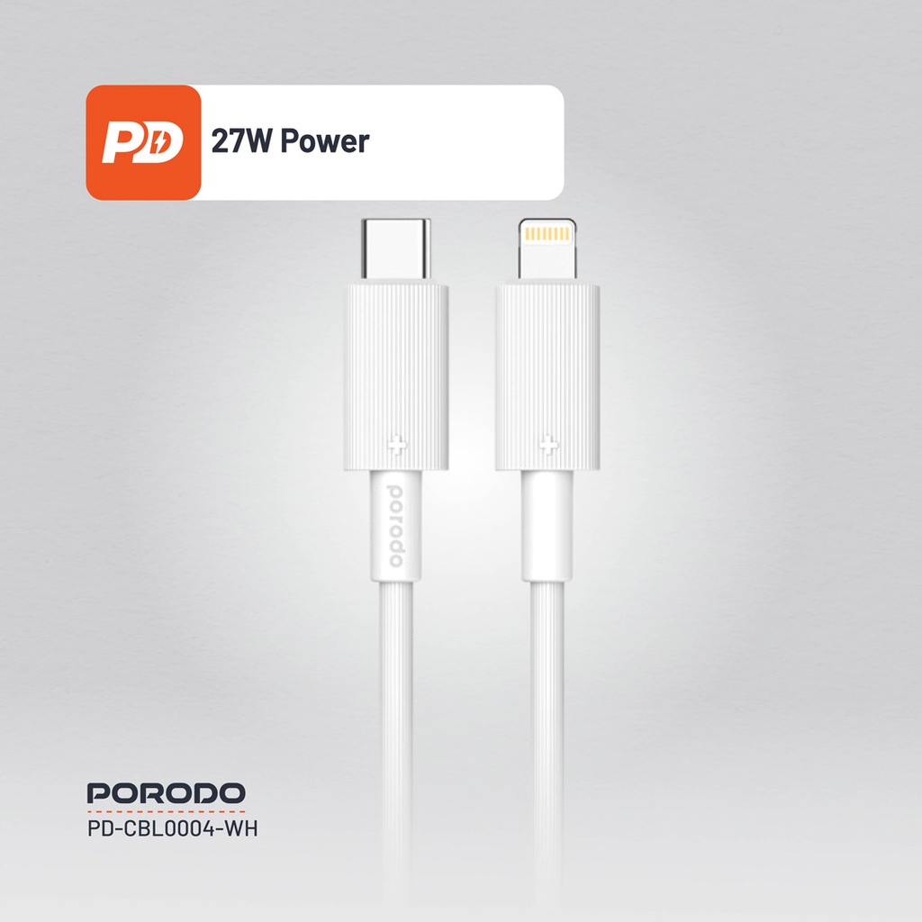 PORODO USB C TO LIGHTNING DURABLE CHARGING CABLE 1.2M WHITE PD-CBL0004-WH thumbnail 17