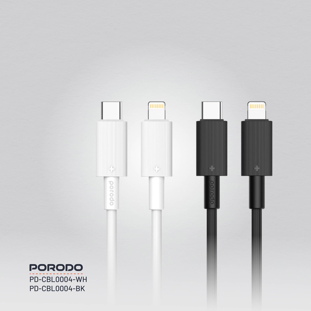 PORODO USB C TO LIGHTNING DURABLE CHARGING CABLE 1.2M WHITE PD-CBL0004-WH thumbnail 19