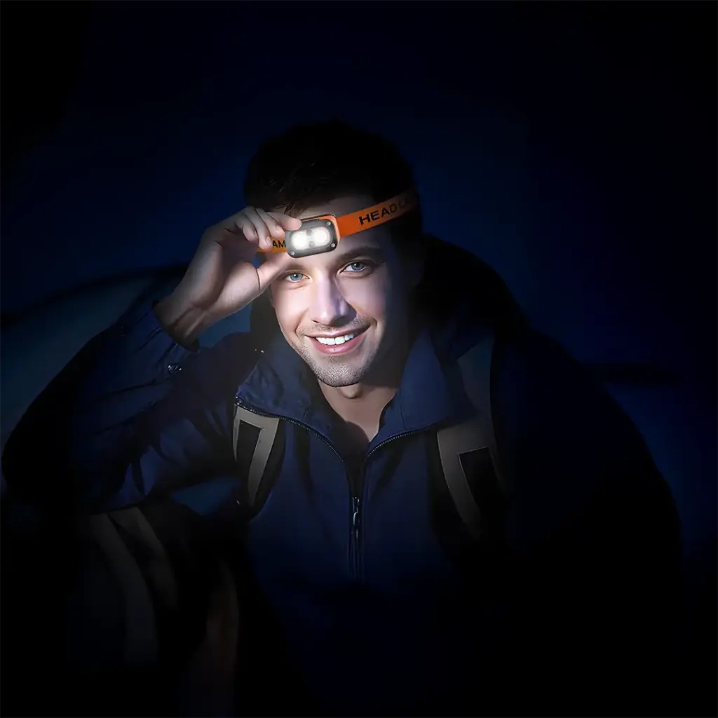 PORODO WAVE SENSOR RECHARGEABLE LED HEADLAMP ORANGE PDHDG08OG thumbnail 8