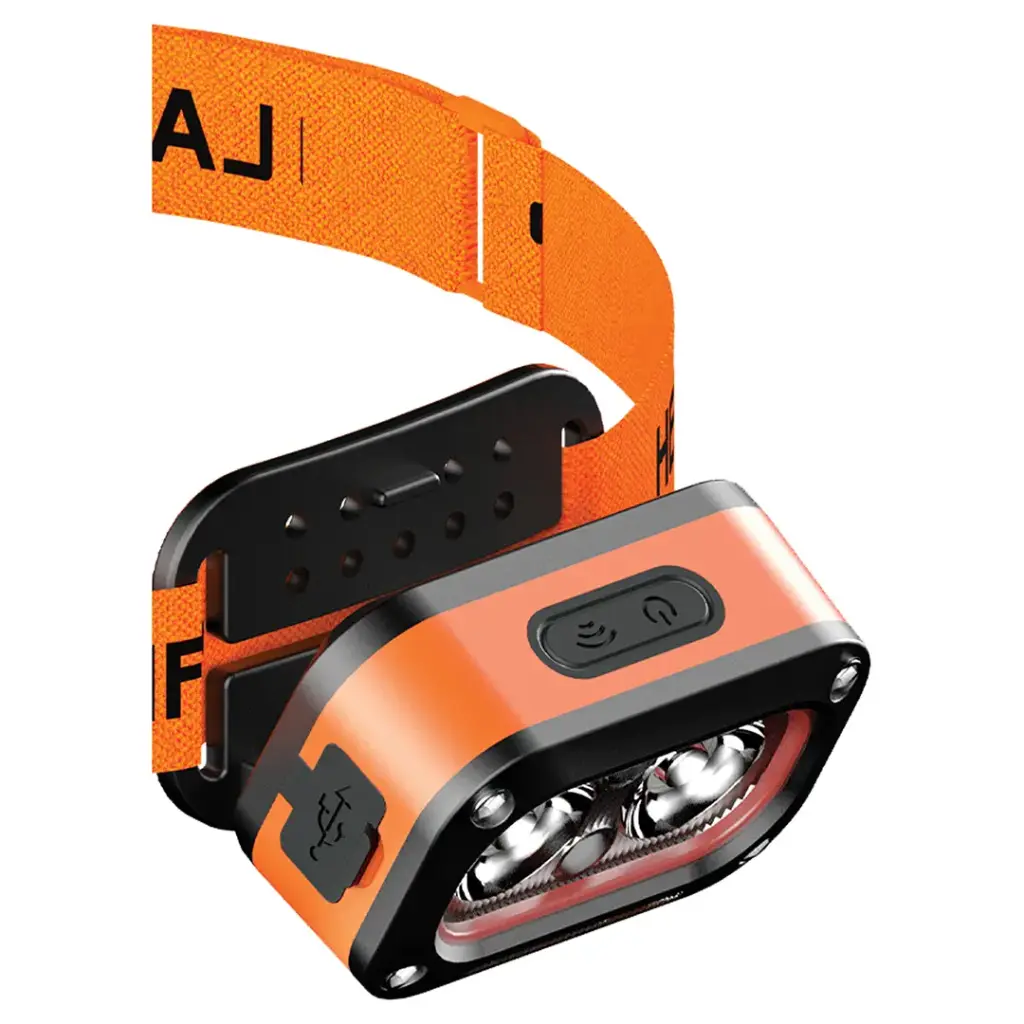 PORODO WAVE SENSOR RECHARGEABLE LED HEADLAMP ORANGE PDHDG08OG thumbnail 6