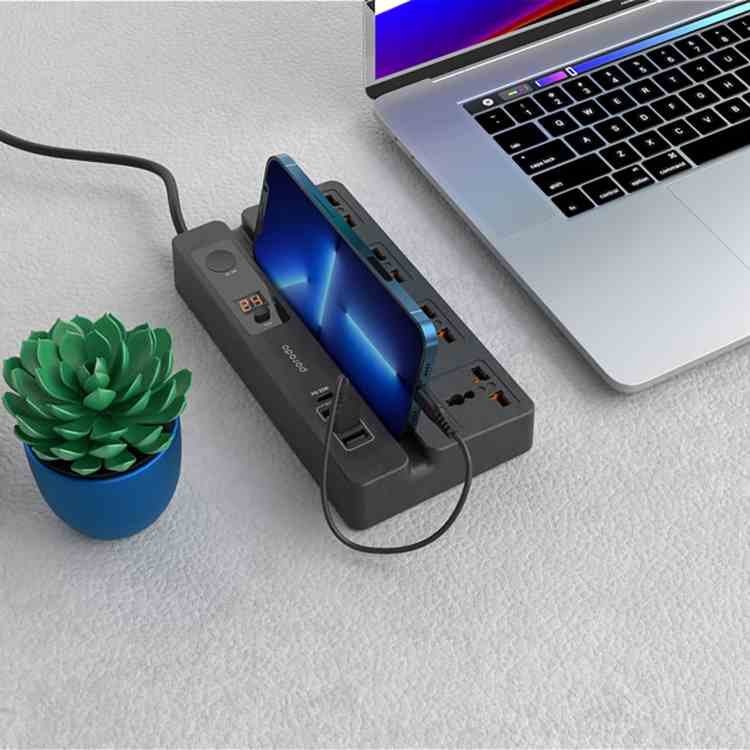 PORODO MULTIFUNCTION SOCKET WITH PHONE STAND AND DIGITAL TIMER PD35W 3M BLACK PD-FWCH007-BK thumbnail 5
