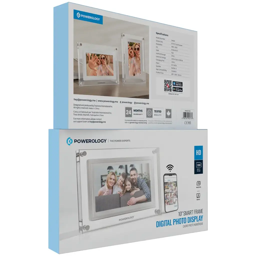 POWEROLOGY 10 INCH WIFI DIGITAL PHOTO FRAME WHITE PSM021WH thumbnail 3