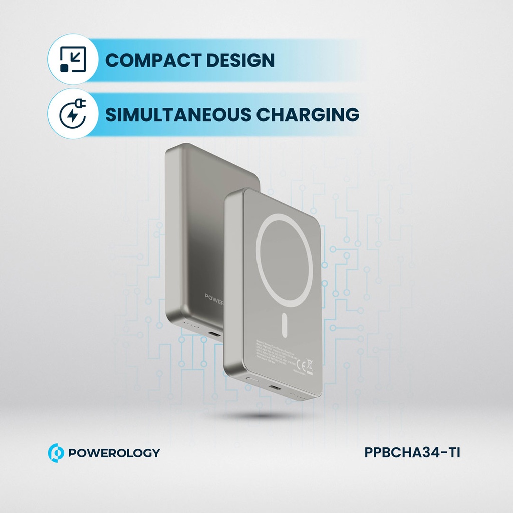 POWEROLOGY 10000MAH MAGSAFE ALUMINIUM POWERBANK TITANIUM PPBCHA34-TITANIUM thumbnail 14