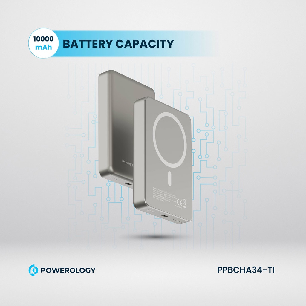 POWEROLOGY 10000MAH MAGSAFE ALUMINIUM POWERBANK TITANIUM PPBCHA34-TITANIUM thumbnail 13