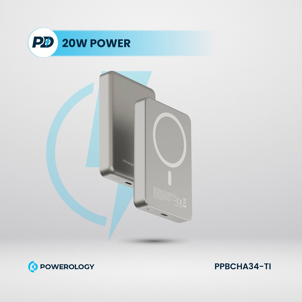 POWEROLOGY 10000MAH MAGSAFE ALUMINIUM POWERBANK TITANIUM PPBCHA34-TITANIUM thumbnail 11