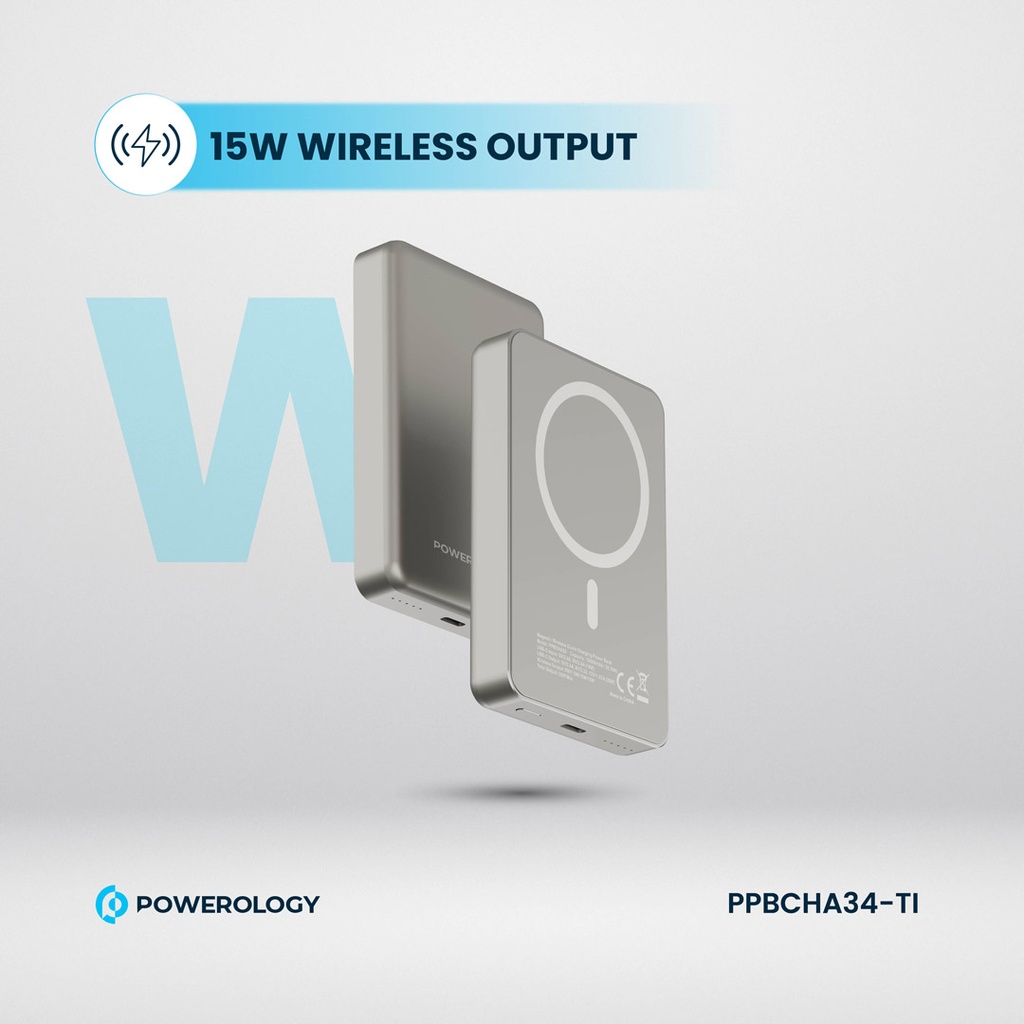 POWEROLOGY 10000MAH MAGSAFE ALUMINIUM POWERBANK TITANIUM PPBCHA34-TITANIUM thumbnail 10