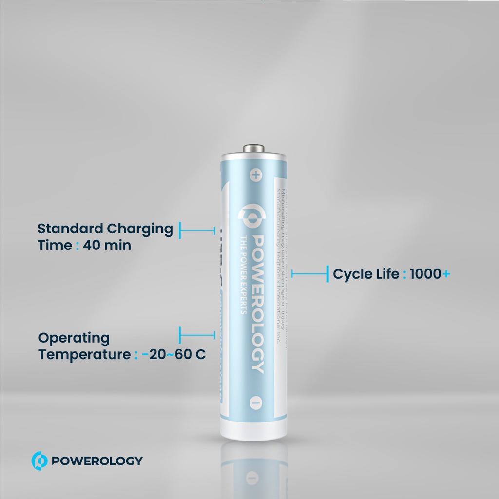 POWEROLOGY USB-C RECHARGEABLE LITHIUM BATTERY AA WHITE PAAV2RBT thumbnail 14