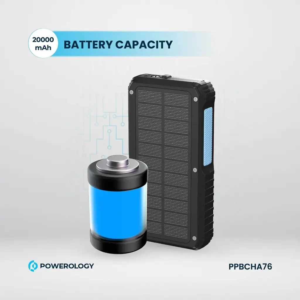 POWEROLOGY 20000MAH SOLAR WIRELESS CHARGING POWERBANK BLACK PPBCHA76 thumbnail 15
