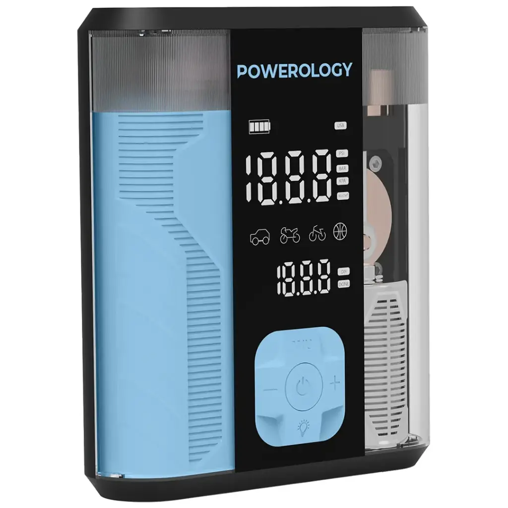 POWEROLOGY 3 IN 1 JUMP STARTER & TIRE INFLATOR BLACK/BLUE PPBCHA96BKBU thumbnail 7