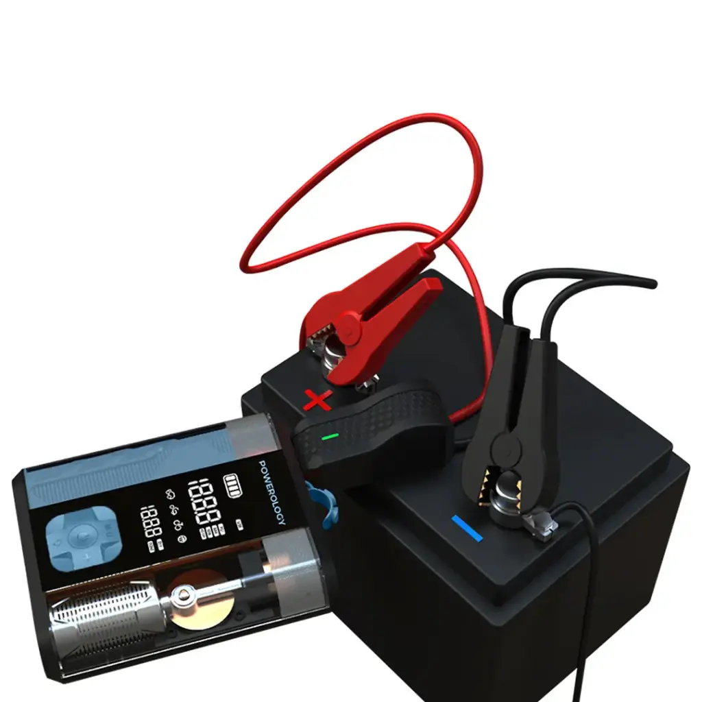 POWEROLOGY 3 IN 1 JUMP STARTER & TIRE INFLATOR BLACK/BLUE PPBCHA96BKBU thumbnail 10