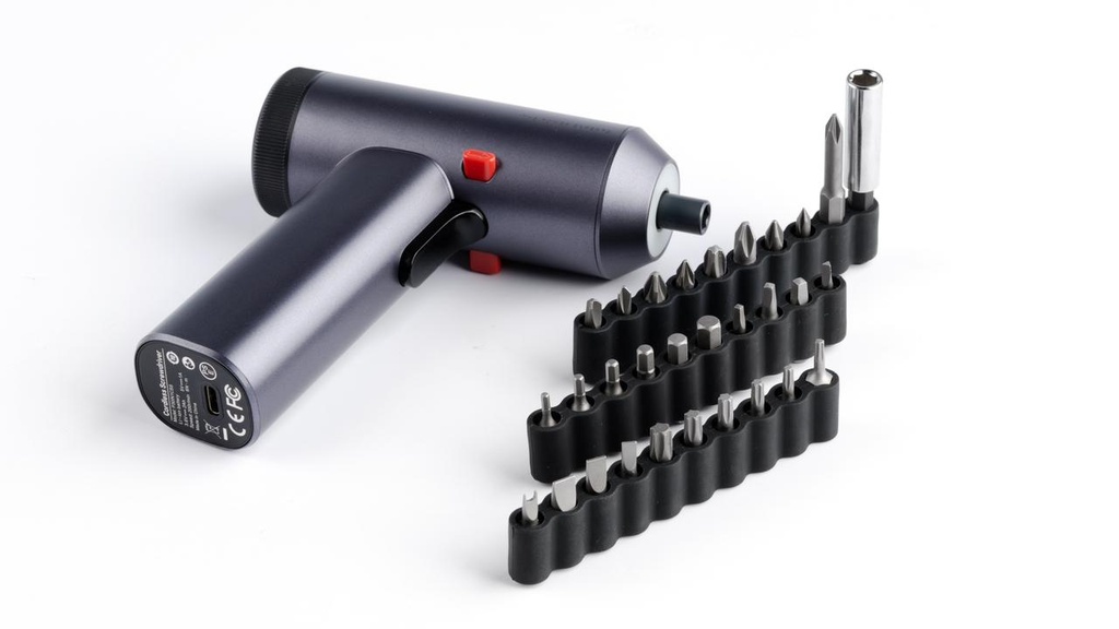 POWEROLOGY 30 BITS ELECTRIC SCREWDRIVER GUN WITH BUILT IN LED LIGHTS GREY P30IN1CSS thumbnail 7
