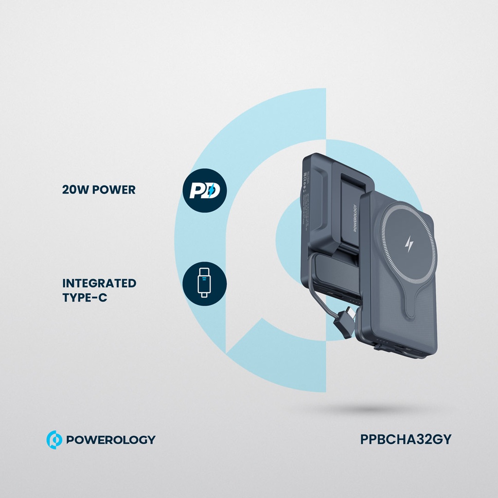 POWEROLOGY 5000MAH POWER BANK MAGSAFE CHARING AIR-VENT MOUNT 20PD GRAY PPBCHA32GY thumbnail 22