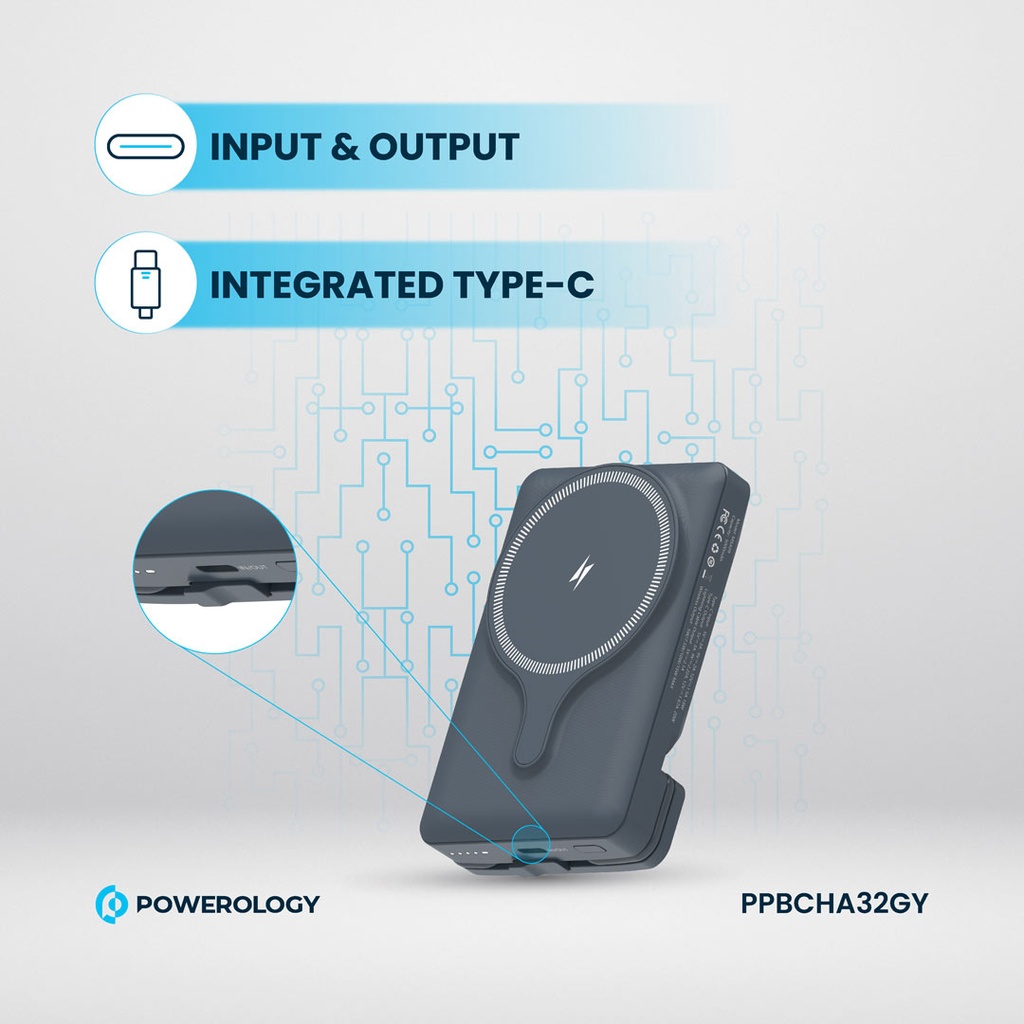 POWEROLOGY 5000MAH POWER BANK MAGSAFE CHARING AIR-VENT MOUNT 20PD GRAY PPBCHA32GY thumbnail 21