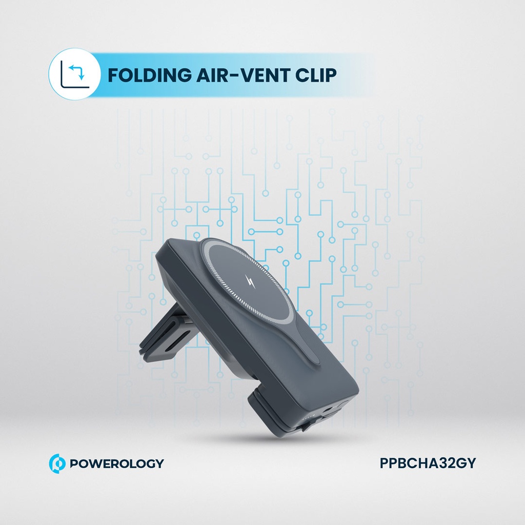 POWEROLOGY 5000MAH POWER BANK MAGSAFE CHARING AIR-VENT MOUNT 20PD GRAY PPBCHA32GY thumbnail 19