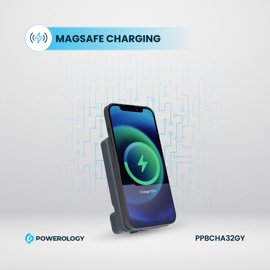 POWEROLOGY 5000MAH POWER BANK MAGSAFE CHARING AIR-VENT MOUNT 20PD GRAY PPBCHA32GY thumbnail 18