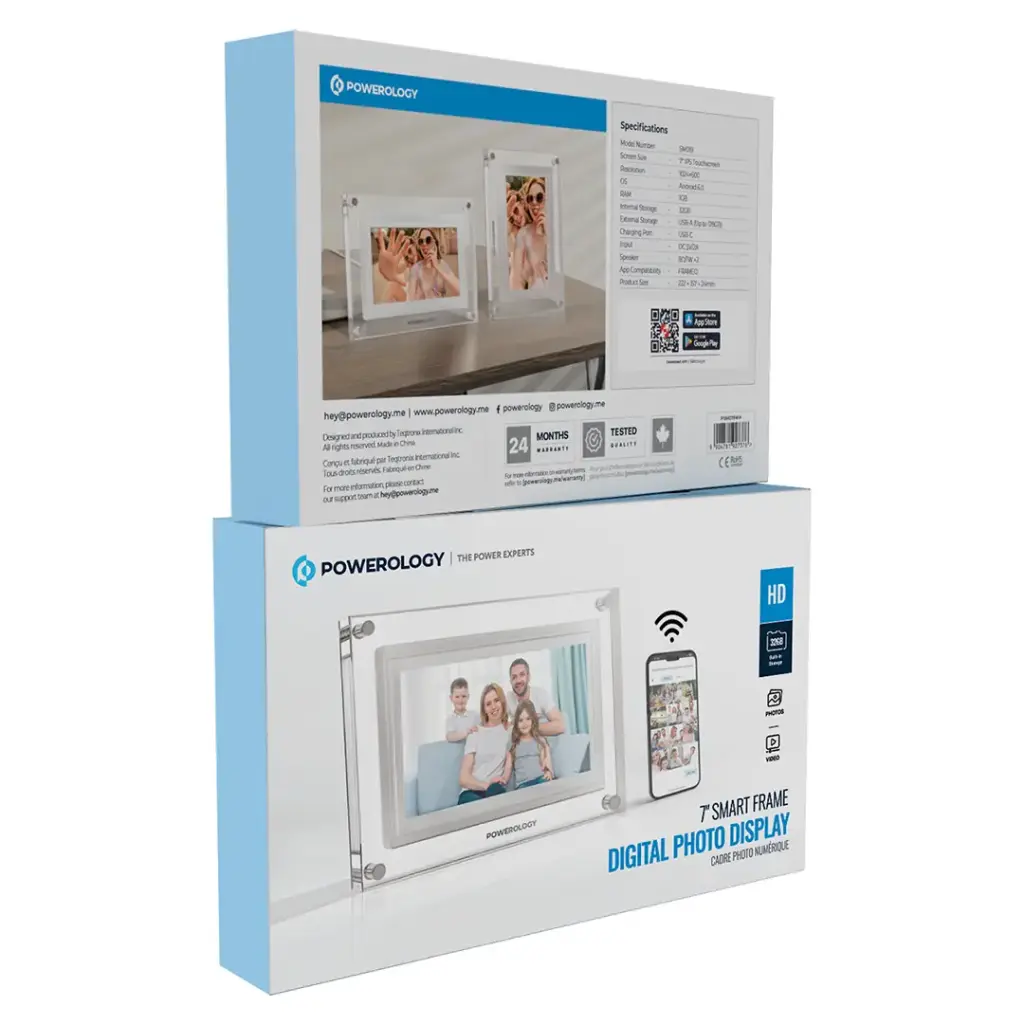 POWEROLOGY 7 INCH WIFI DIGITAL PHOTO FRAME WHITE PSM019WH thumbnail 7