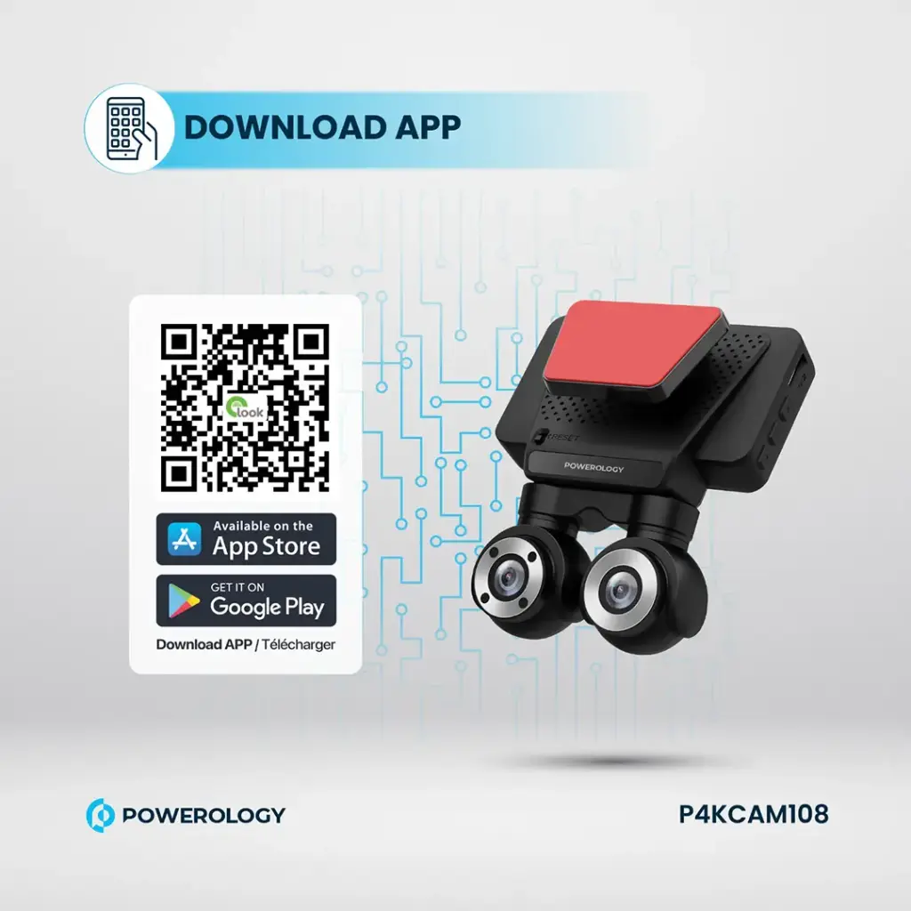 POWEROLOGY 4K DUAL LENS DASH CAMERA BLACK P4KCAM108 thumbnail 4