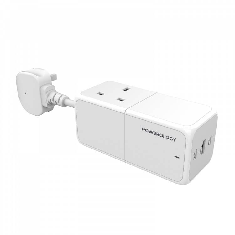 POWEROLOGY 65W POWER STIP WITH DUAL POWER SOCKET WHITE PWPS65W-WH thumbnail 7