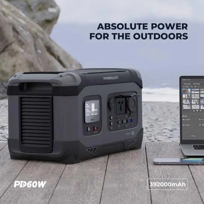 POWEROLOGY 39200MAH POWER GENERATOR 1300W 60W USB C POWER DELIVERY 18W USB QUICK CHARGE thumbnail 4