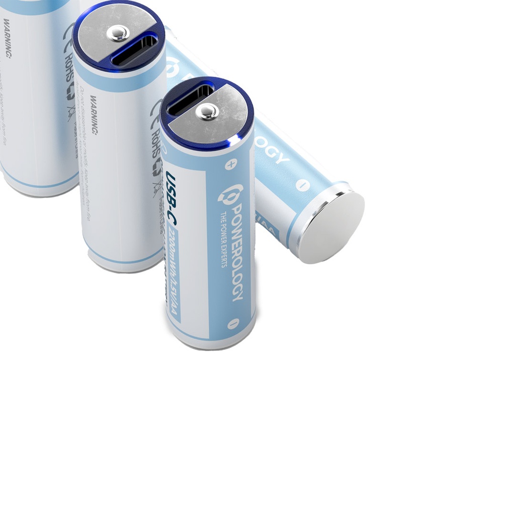 POWEROLOGY USB-C RECHARGEABLE LITHIUM BATTERY AA WHITE PAAV2RBT thumbnail 10