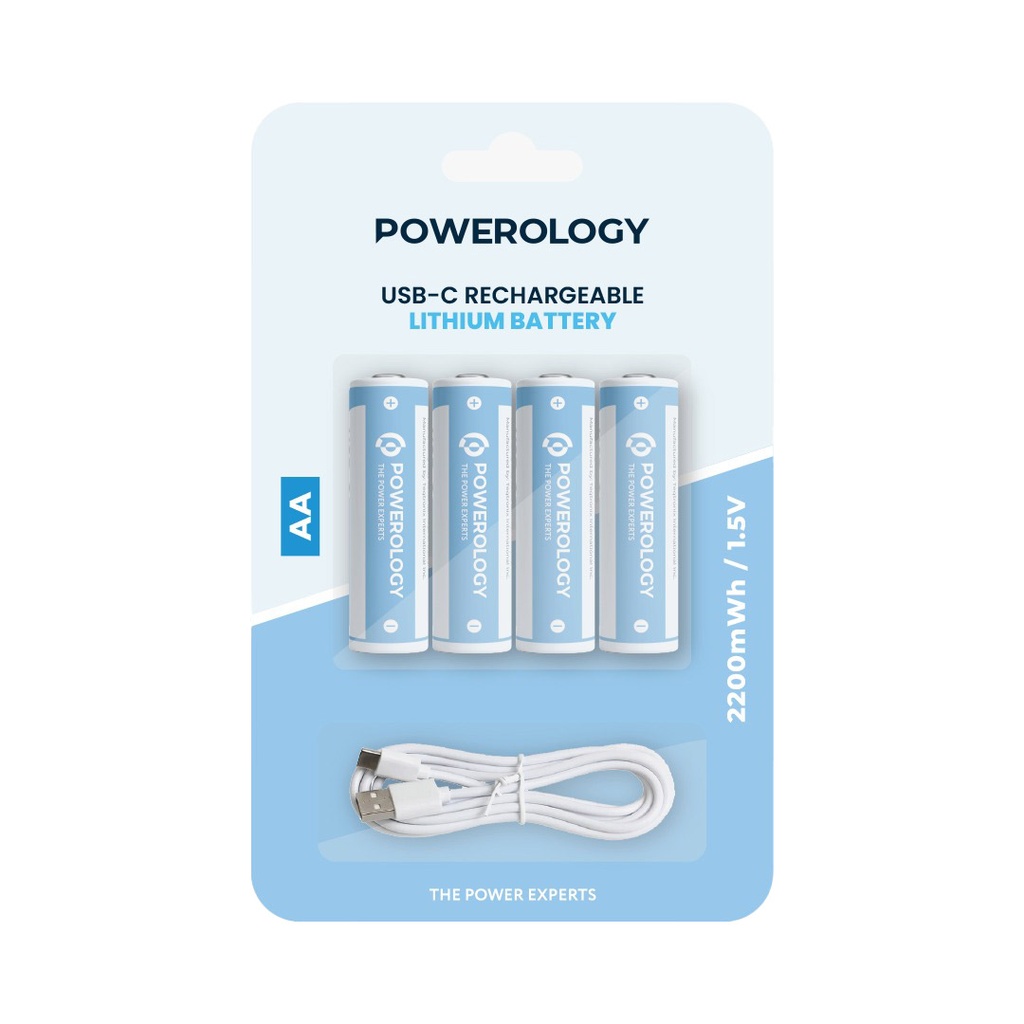 POWEROLOGY USB-C RECHARGEABLE LITHIUM BATTERY AA WHITE PAAV2RBT thumbnail 11