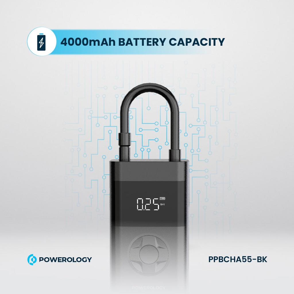 POWEROLOGY ULTRA PORTABLE AIR COMPRESSOR POWER BANK PP055 BLACK PPBCHA55 thumbnail 13