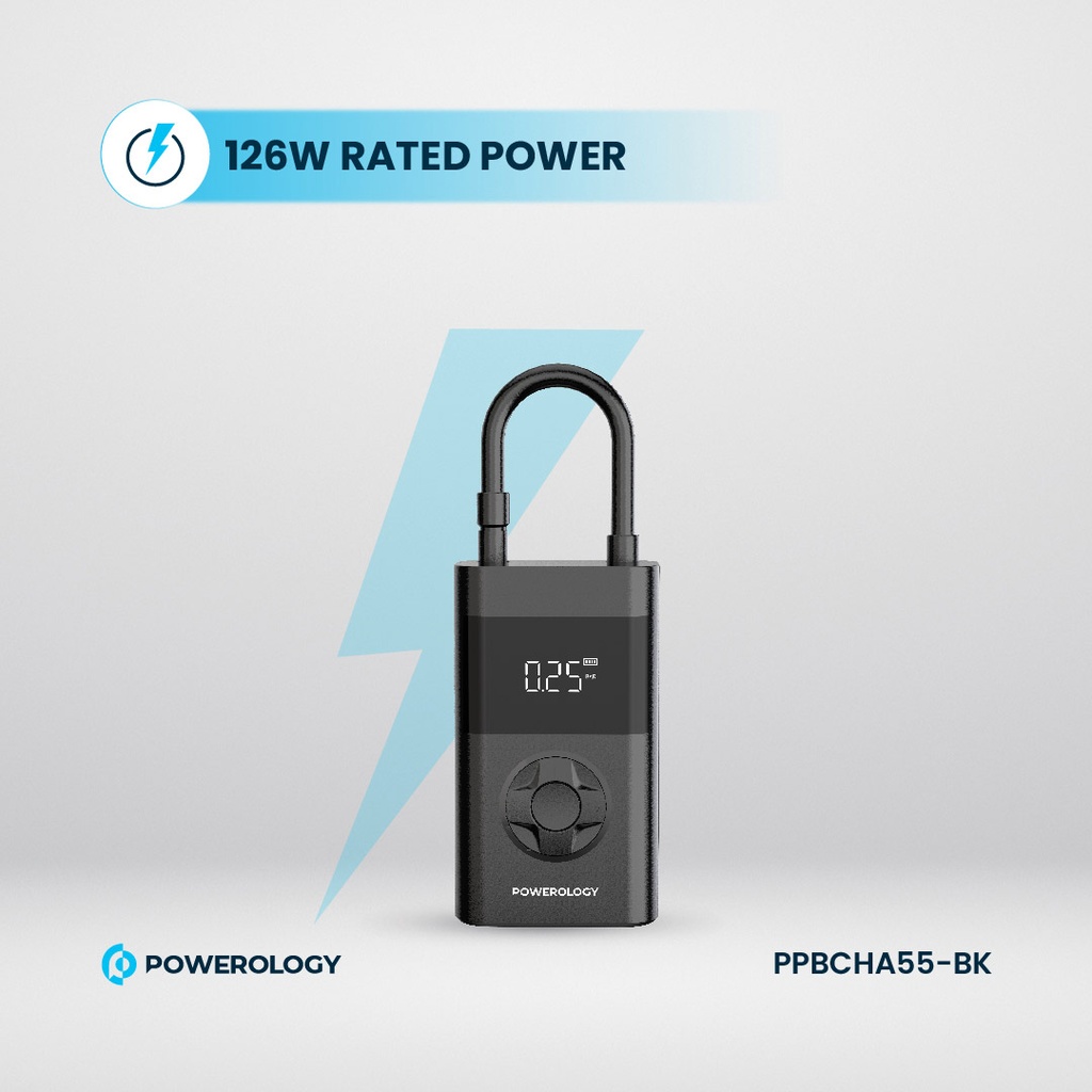 POWEROLOGY ULTRA PORTABLE AIR COMPRESSOR POWER BANK PP055 BLACK PPBCHA55 thumbnail 15