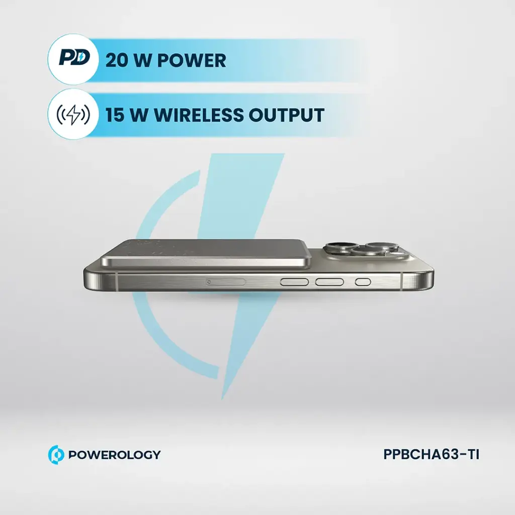 POWEROLOGY ULTRA THIN 5000MAH MAGSAFE POWERBANK TITANIUM PBCHA63-TI thumbnail 13