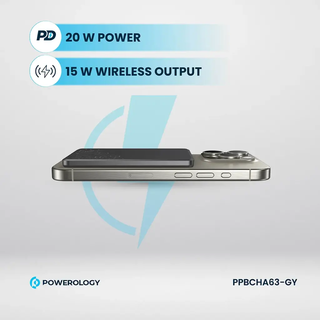 POWEROLOGY ULTRA THIN 5000MAH MAGSAFE POWERBANK GREY PBCHA63-GY thumbnail 15
