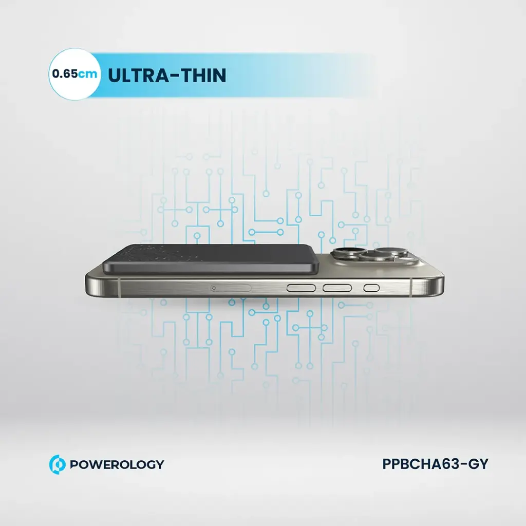 POWEROLOGY ULTRA THIN 5000MAH MAGSAFE POWERBANK GREY PBCHA63-GY thumbnail 7