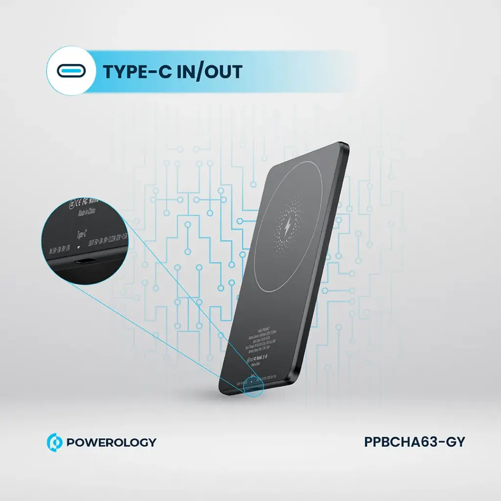 POWEROLOGY ULTRA THIN 5000MAH MAGSAFE POWERBANK GREY PBCHA63-GY thumbnail 12